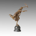 Танцовщица Бронзовая скульптура из садового скульптуры Cowboy Dancing Deco Статуя из латуни TPE-211